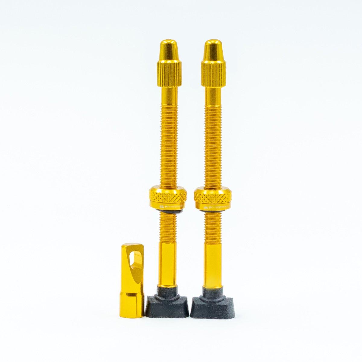 Aluminium Tubeless Valve Kit- 68mm Gold